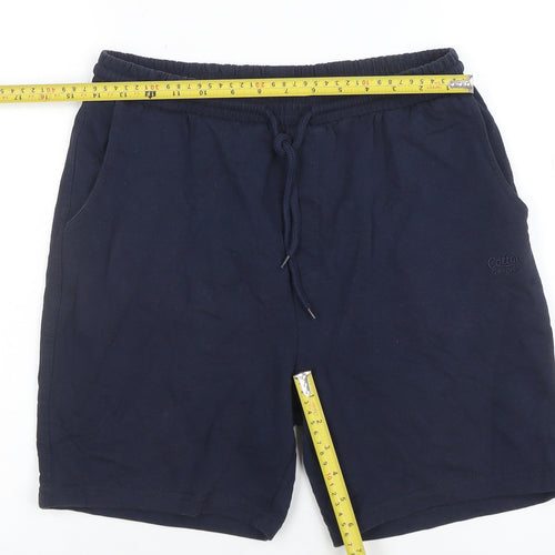 Cotton Traders Men's Navy Blue Sweat Shorts Size S Elastic Waist