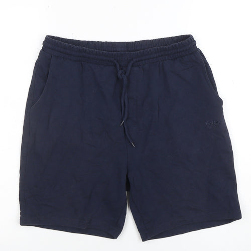 Cotton Traders Men's Navy Blue Sweat Shorts Size S Elastic Waist