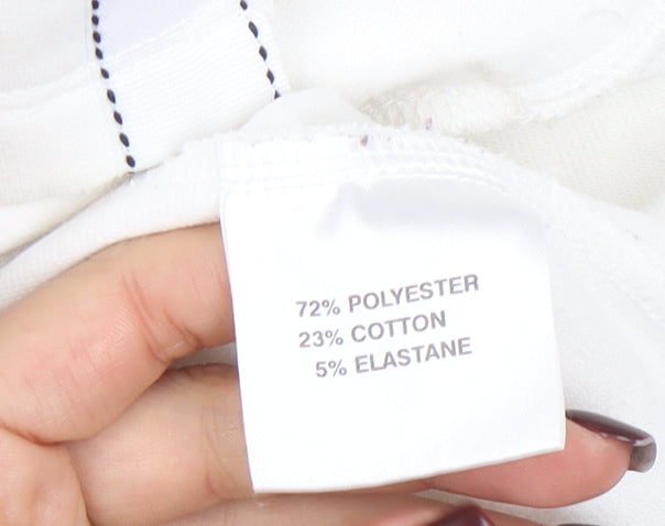 Emreco Womens White Sleeveless Collared Button-Up Top Size 10