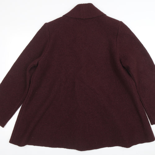 Roman Originals Women Brown Wool Mid-Length Open Jacket Size S