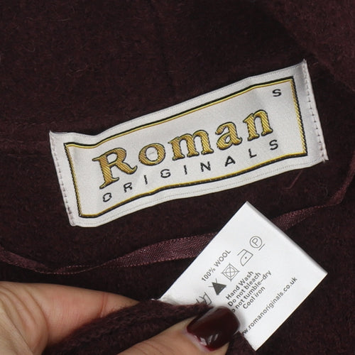 Roman Originals Women Brown Wool Mid-Length Open Jacket Size S