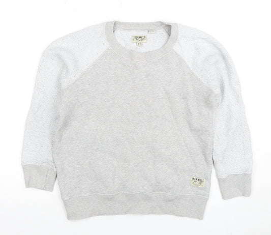 Jack Wills Women's Grey Crew Neck Pullover Sweatshirt UK 8 Cotton Blend