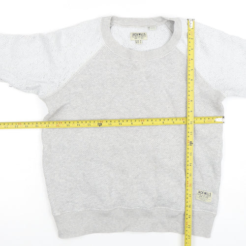 Jack Wills Women's Grey Crew Neck Pullover Sweatshirt UK 8 Cotton Blend