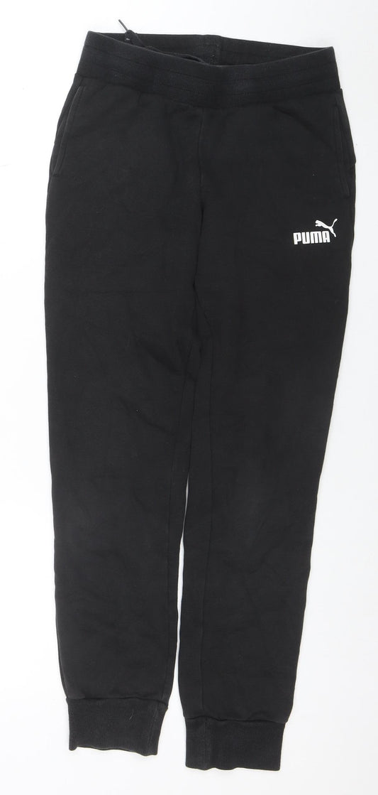 Puma Womens Black Jogger Sweatpants Size L Cotton Blend Gym Trousers