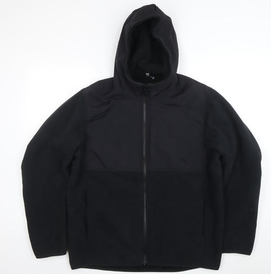 Uniqlo Men's Black M Fleece Hooded Full Zip Jacket