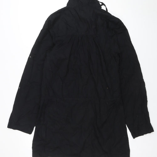 Bench Women's Black Long Hooded Cotton Parka Jacket Size M