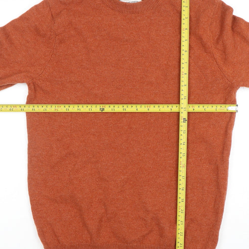 Marks and Spencer Men's Brown Wool Crew Neck Jumper Size S