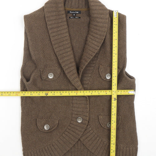 Massimo Dutti Women's Brown Wool Blend Sleeveless Knit Vest Size 8