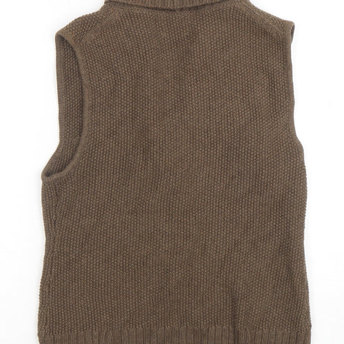 Massimo Dutti Women's Brown Wool Blend Sleeveless Knit Vest Size 8
