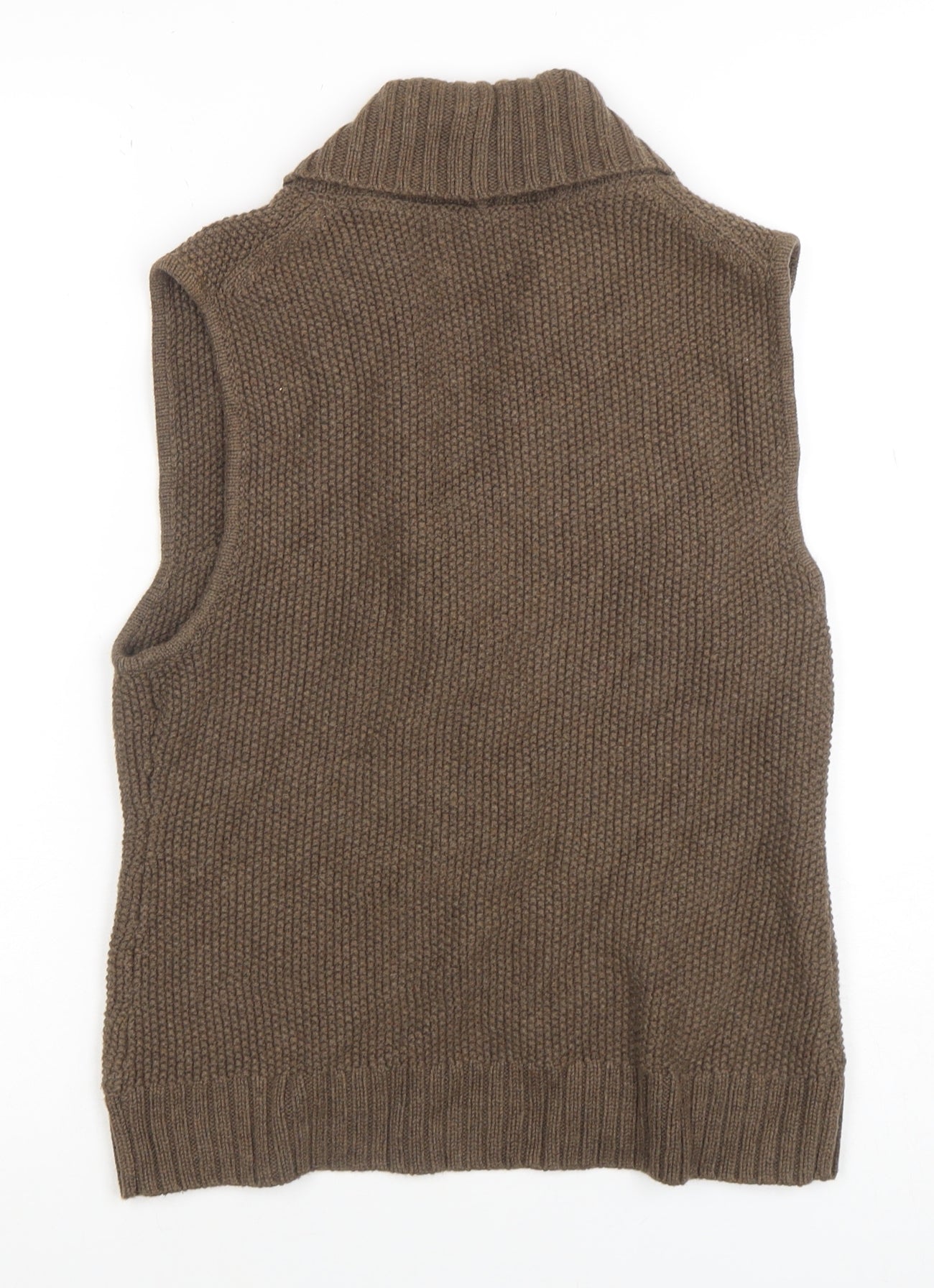 Massimo Dutti Women's Brown Wool Blend Sleeveless Knit Vest Size 8