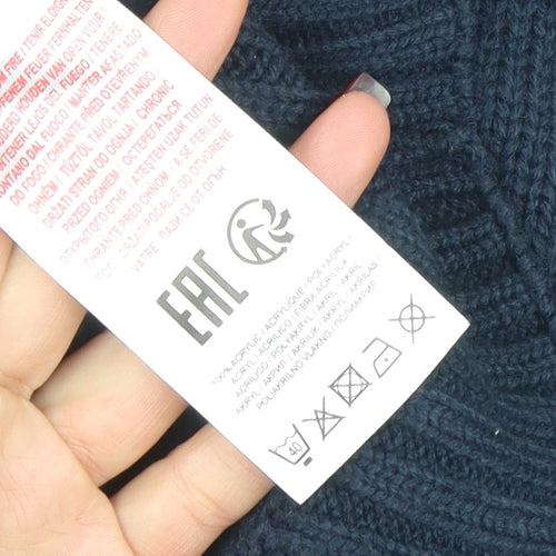 Kensington Eastside Men's Blue Crew Neck Acrylic Pullover Jumper Size L