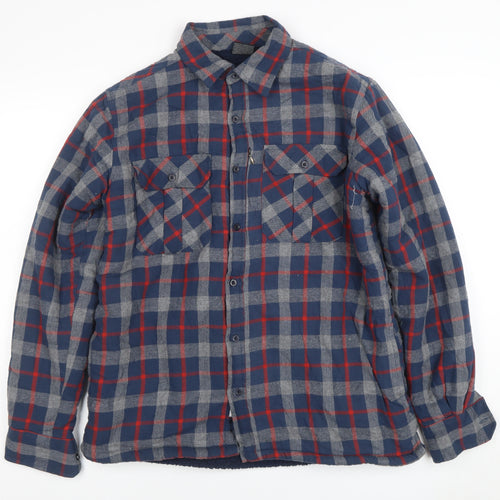 Trespass Men's Blue Check Flannel Lined Shirt Jacket Size S