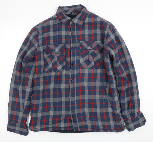 Trespass Men's Blue Check Flannel Lined Shirt Jacket Size S