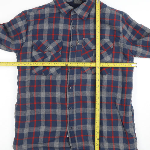Trespass Men's Blue Check Flannel Lined Shirt Jacket Size S