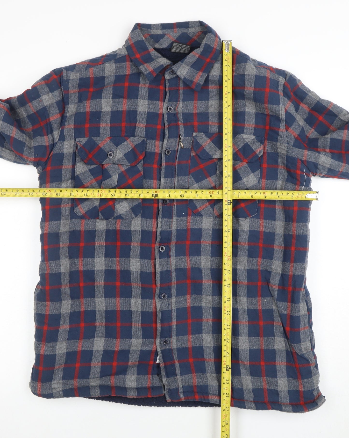 Trespass Men's Blue Check Flannel Lined Shirt Jacket Size S