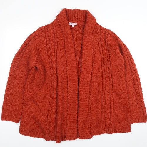 Marks and Spencer Per Una Women Red Wool Cable Knit Cardigan XL