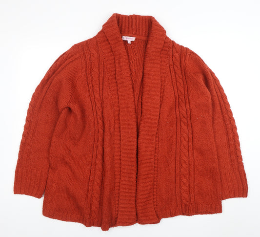 Marks and Spencer Per Una Women Red Wool Cable Knit Cardigan XL