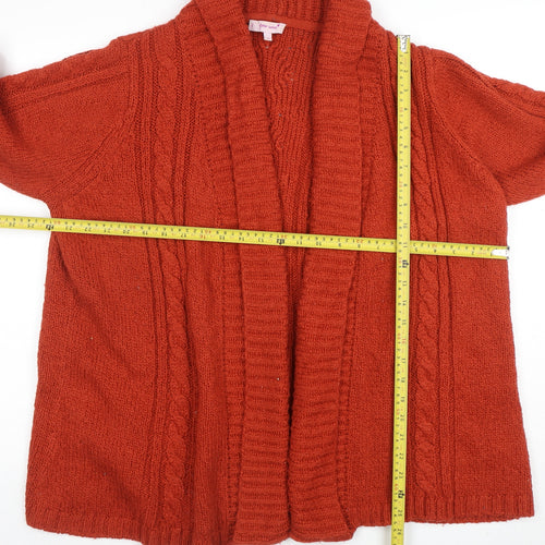 Marks and Spencer Per Una Women Red Wool Cable Knit Cardigan XL
