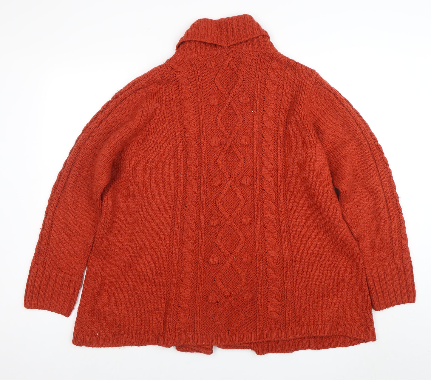 Marks and Spencer Per Una Women Red Wool Cable Knit Cardigan XL
