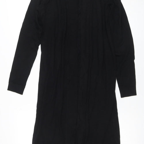MNG Women's Black Viscose Longline Knit Cardigan 2XS