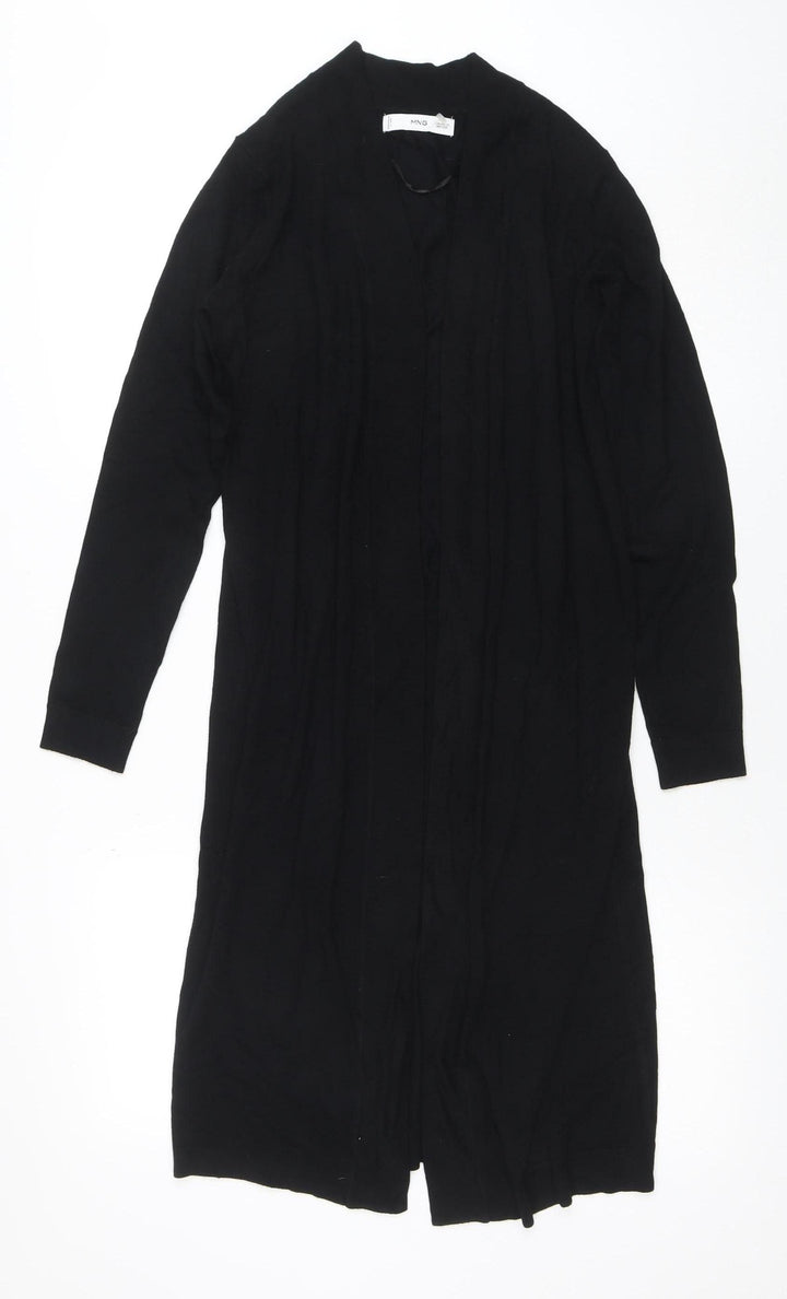 MNG Women's Black Viscose Longline Knit Cardigan 2XS