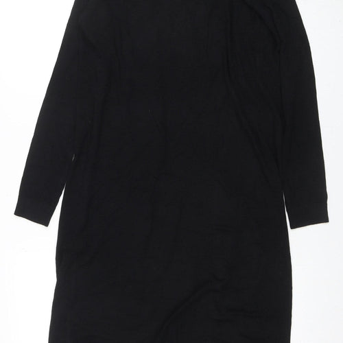 MNG Women's Black Viscose Longline Knit Cardigan 2XS