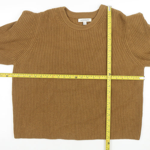 Marks and Spencer Autograph Women Beige Size 18 Ribbed Jumper