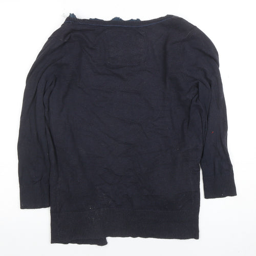 Abercrombie & Fitch Women's Blue Ruffle Edge Long Sleeve Cardigan Size S
