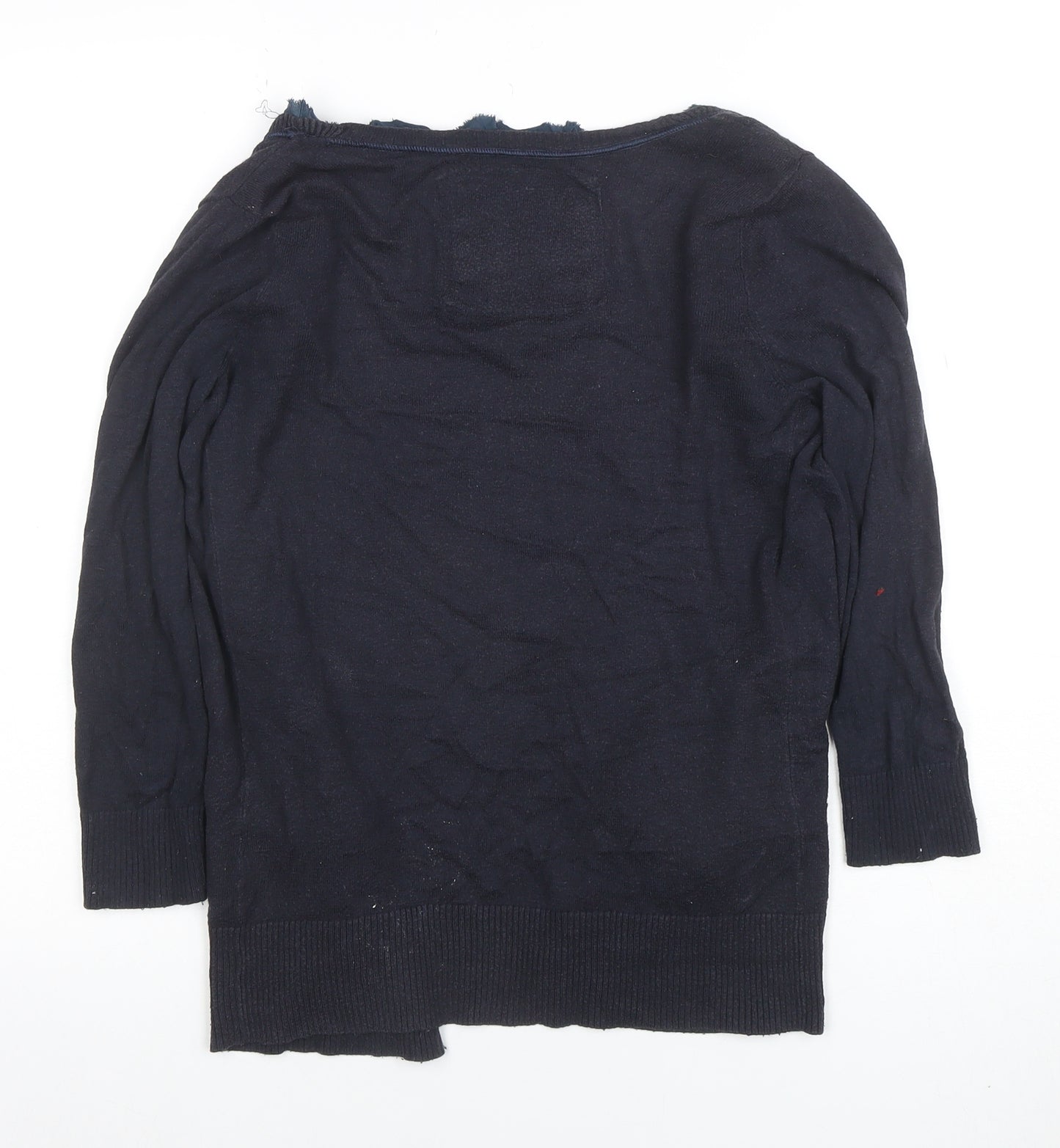 Abercrombie & Fitch Women's Blue Ruffle Edge Long Sleeve Cardigan Size S