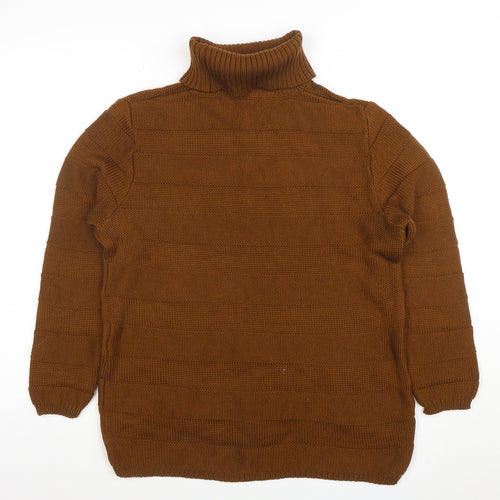 Basler Women Brown Wool Roll Neck Jumper Size 12