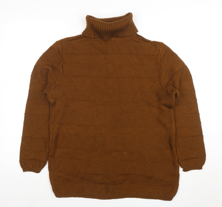 Basler Women Brown Wool Roll Neck Jumper Size 12