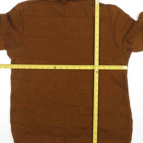 Basler Women Brown Wool Roll Neck Jumper Size 12