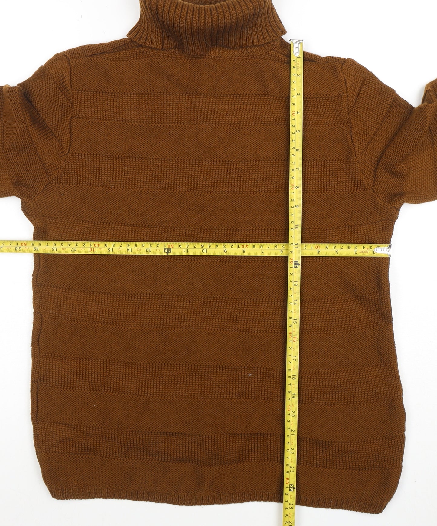 Basler Women Brown Wool Roll Neck Jumper Size 12