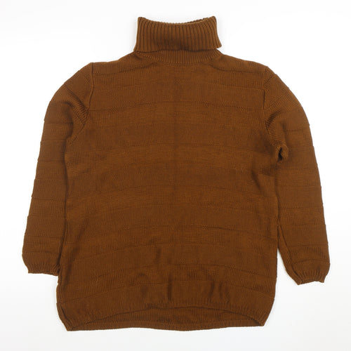 Basler Women Brown Wool Roll Neck Jumper Size 12