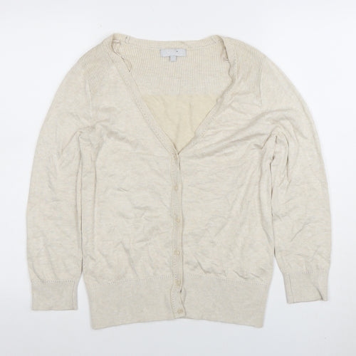 Red Herring Women’s Beige V-Neck Long Sleeve Cardigan Size 18
