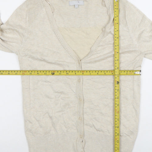 Red Herring Women’s Beige V-Neck Long Sleeve Cardigan Size 18