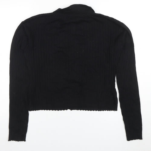Boohoo Women's Black Collared Button Cardigan Size 18