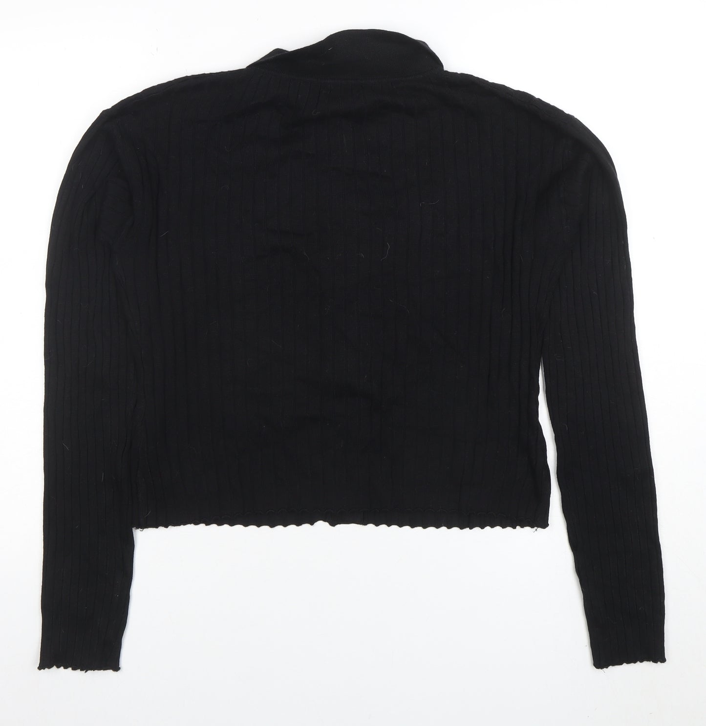 Boohoo Women's Black Collared Button Cardigan Size 18