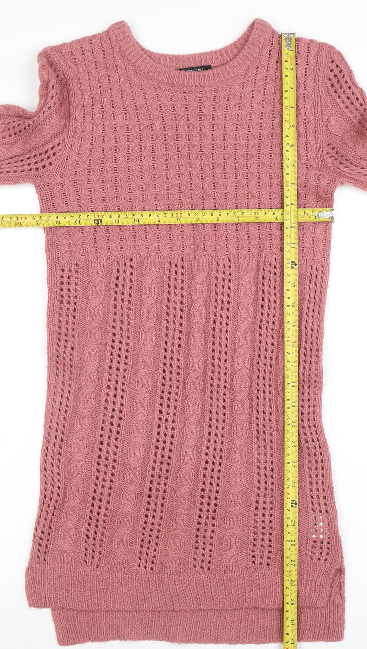 Select Women's Pink Acrylic Knit Long Sleeve Pullover Jumper Size 8