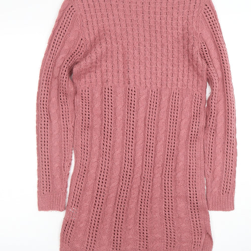 Select Women's Pink Acrylic Knit Long Sleeve Pullover Jumper Size 8