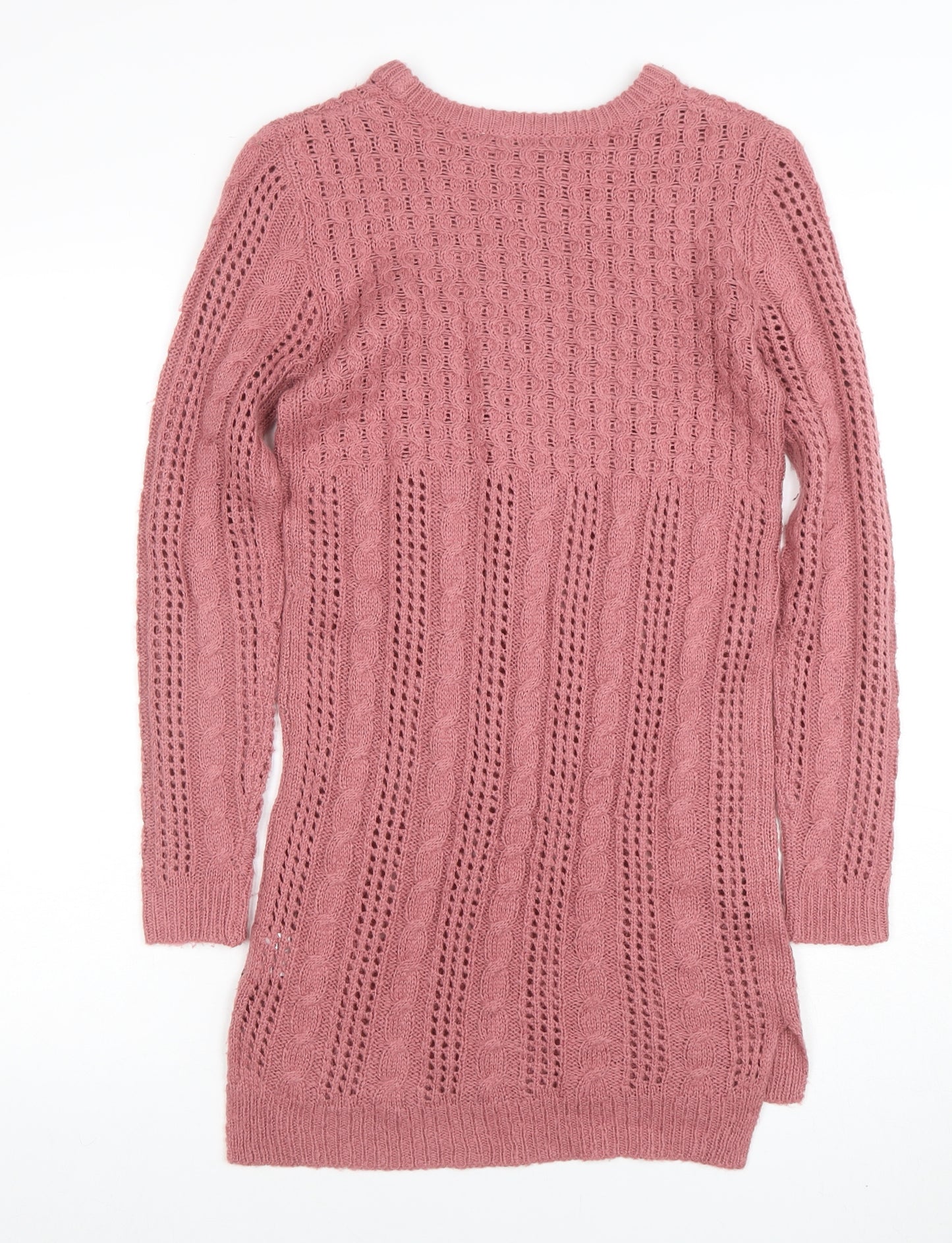 Select Women's Pink Acrylic Knit Long Sleeve Pullover Jumper Size 8