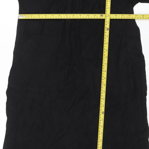 Esprit Women Black Knee Length Roll Neck Shift Dress M