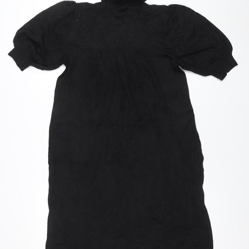 Esprit Women Black Knee Length Roll Neck Shift Dress M
