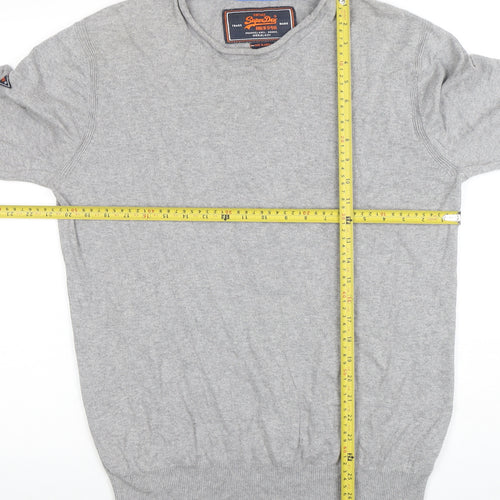 Superdry Men's Grey XL Crew Neck Cotton Cashmere Pullover Jumper