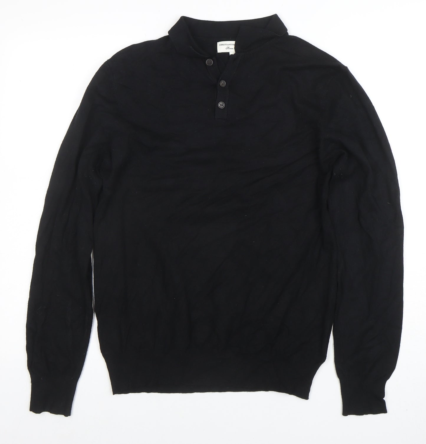 Cristiano Balducci Men’s Black Long Sleeve Polo Shirt M