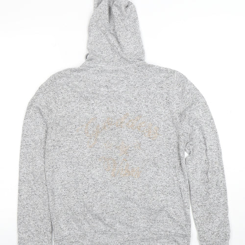 River Island Womens Grey Full Zip Hoodie M Lined Soft Cotton Blend