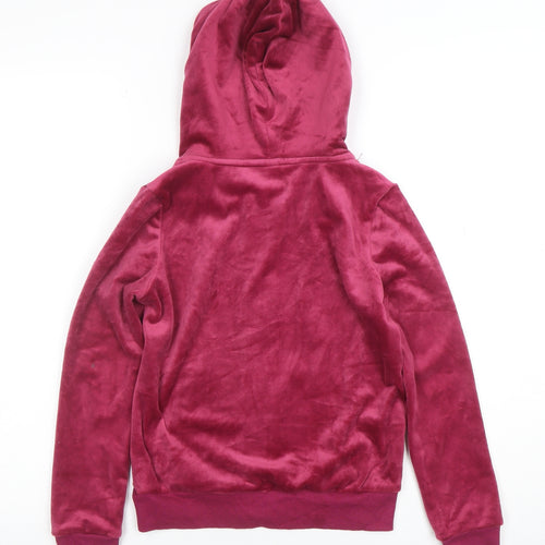 Jessica S. Girls Pink Velour Full Zip Hoodie Size L
