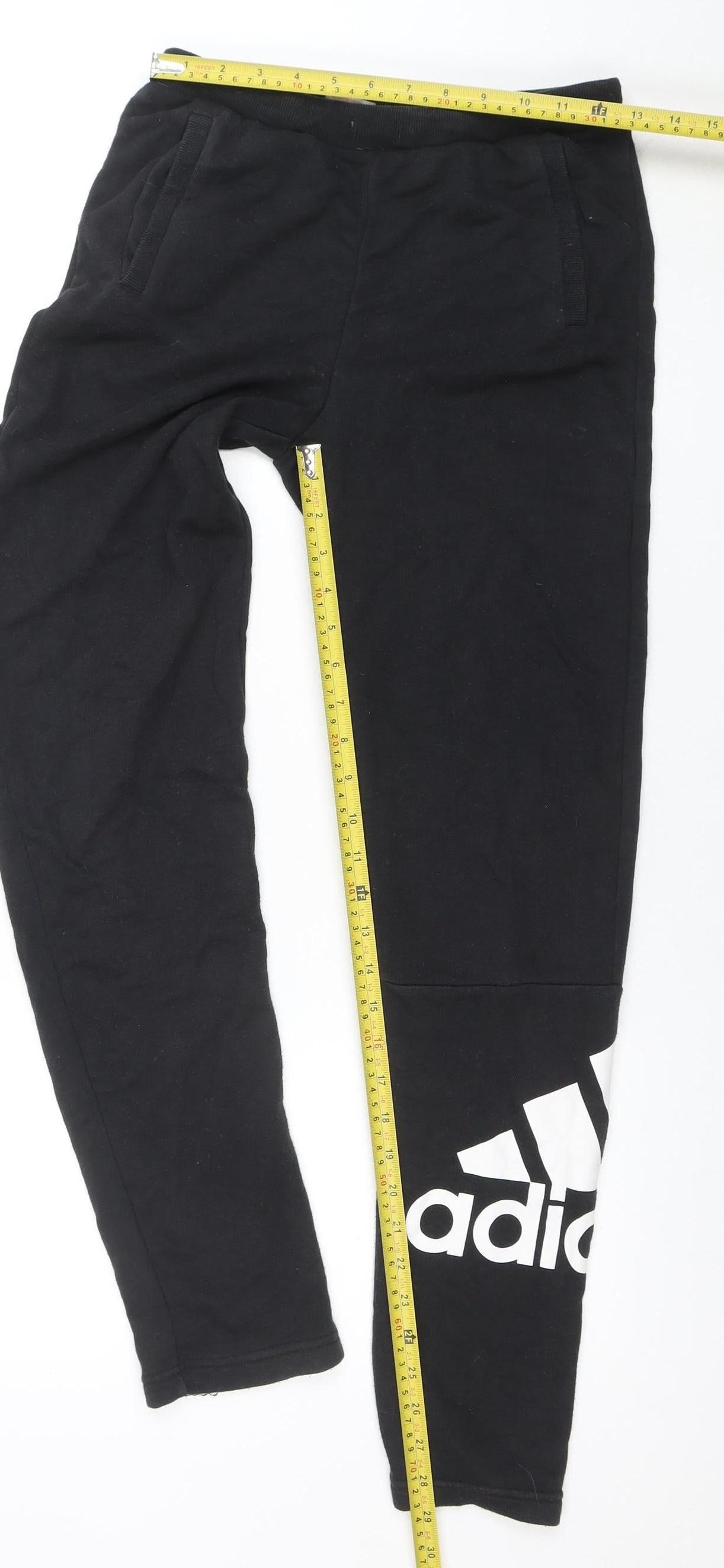 adidas Boys Black 14 Years Jogger Trousers Cotton Blend Activewear