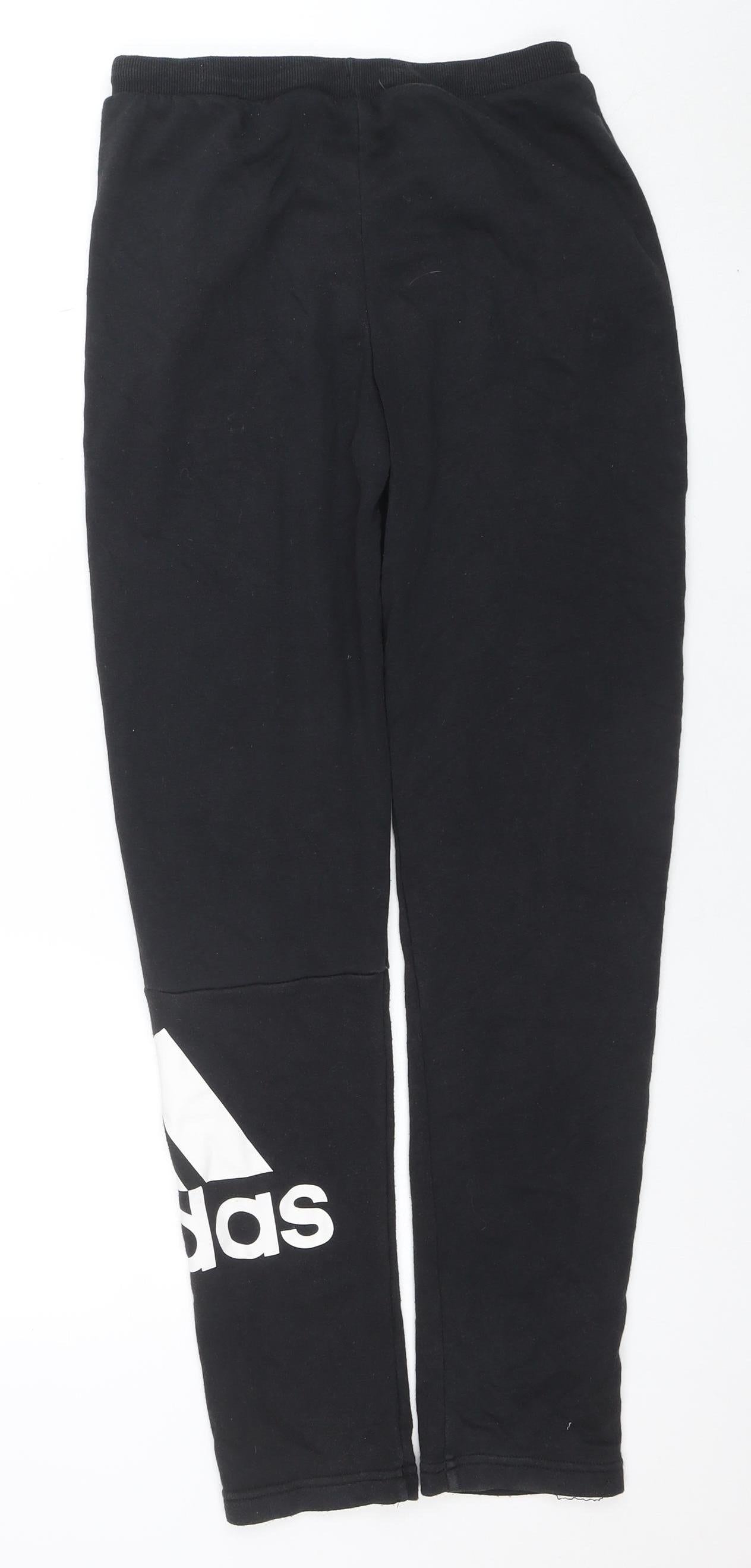 adidas Boys Black 14 Years Jogger Trousers Cotton Blend Activewear