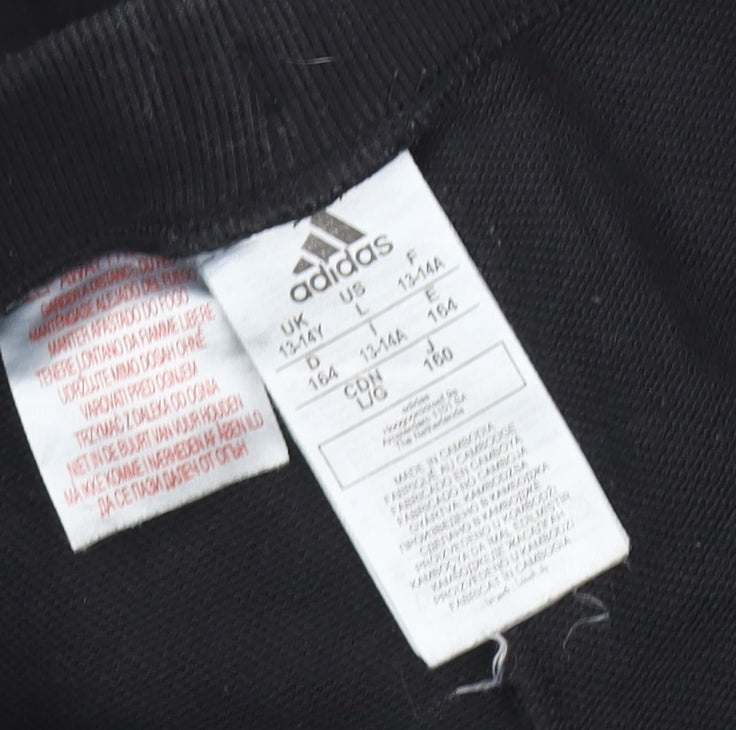 adidas Boys Black 14 Years Jogger Trousers Cotton Blend Activewear